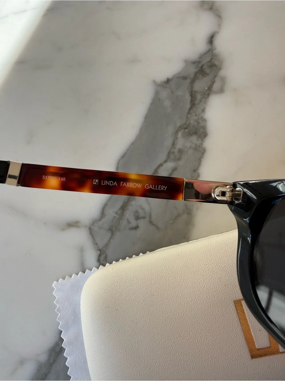 Linda Farrow for The Row Black Cat-Eye Sunglasses with tortoise
